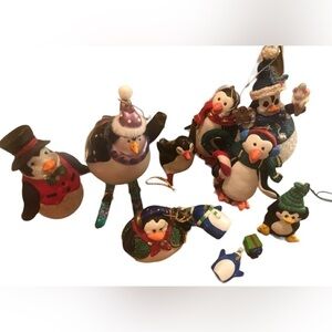 For The Love Of Penguins 9PC Christmas Ornaments All Sizes Cute & Charming